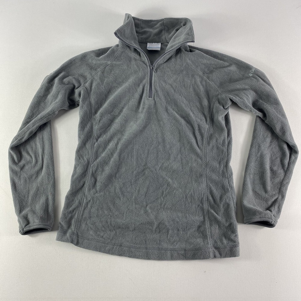 Columbia Jacket Women's‎ Medium Grey Full Zip Fleece Sweater Ladies Health Logo